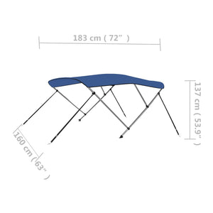 Blaues 3-Bügel Bimini-Top 183x160x137cm