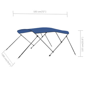 Blaues 3-Bügel Bimini-Top 183x180x137 cm
