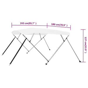 4-Bügel Bimini Top Weiß 243x180x137cm