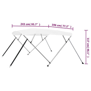 4-Bügel Bimini Top Weiß 243x196x137cm