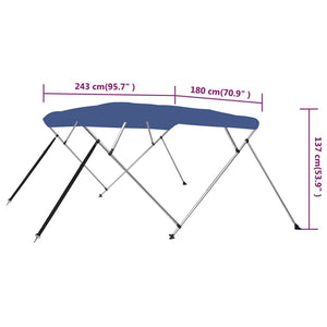 Blaues 4-Bügel-Bimini-Top 243x180x137cm