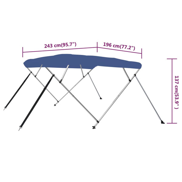 4-Bow Bimini Top Blau 243x196x137 cm