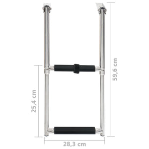 Edelstahl Bootsleiter, 2 Stufen