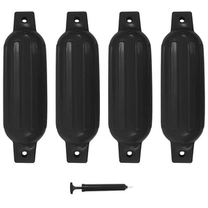 Bootsfender Set Schwarz 41x11.5cm (4er-Pack)