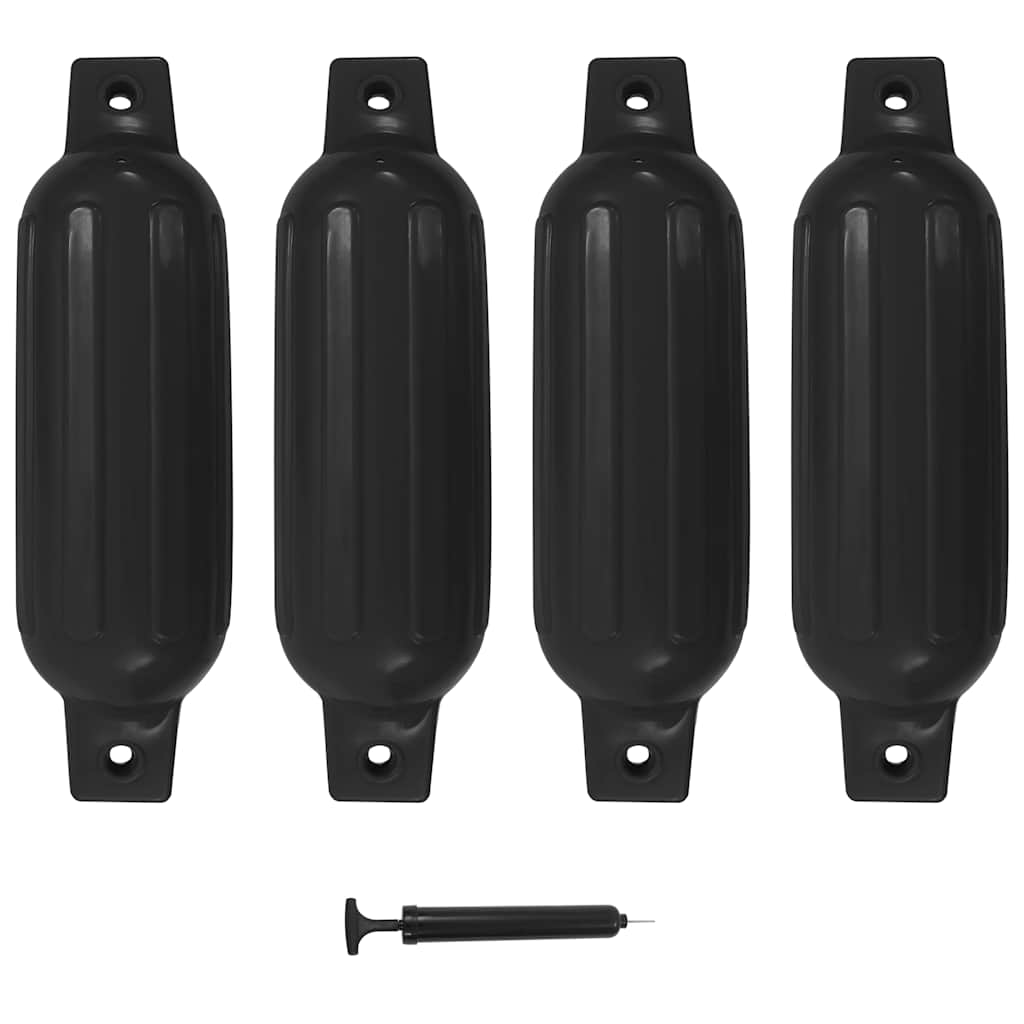 Bootsfender Set Schwarz 41x11.5cm (4er-Pack)