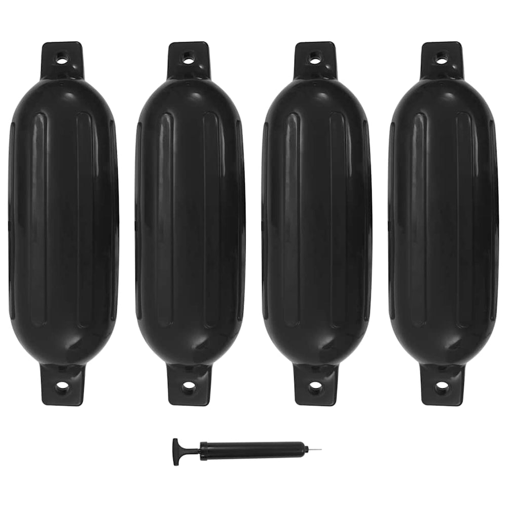 Bootsfender Set Schwarz 58,5x16,5cm (4er-Pack)