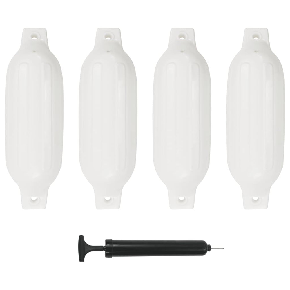 Weiße PVC Bootsfender 4er-Pack 41x11,5cm