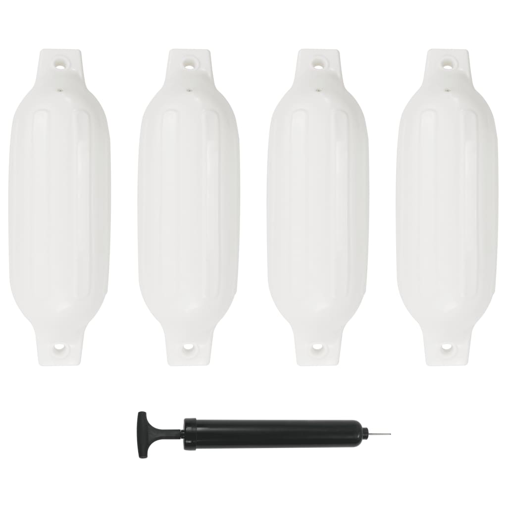 Weiße PVC Bootsfender 4er-Pack 41x11,5cm