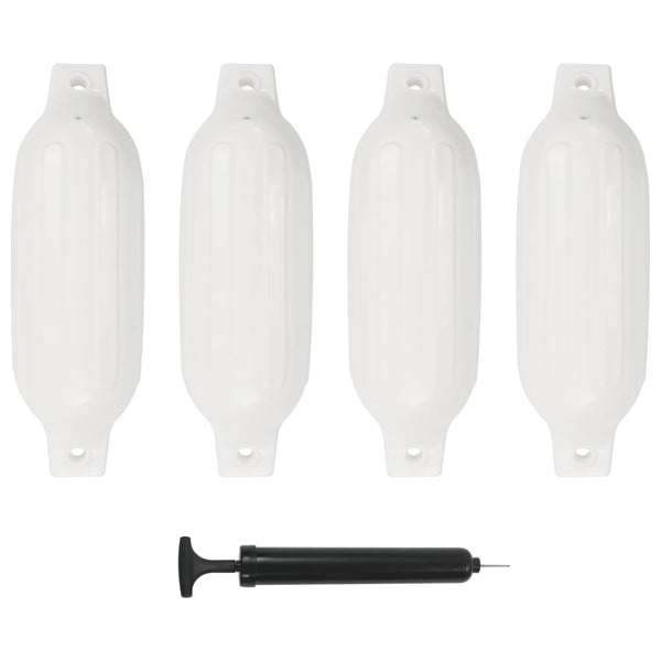 Weiße PVC Bootsfender 4er-Pack 41x11,5cm