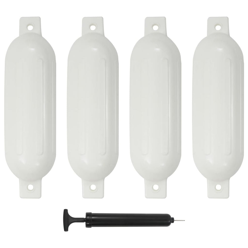 Bootsfender Weiß PVC 51x14cm 4er-Pack