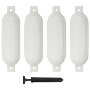 Bootsfender Weiß PVC 51x14cm 4er-Pack