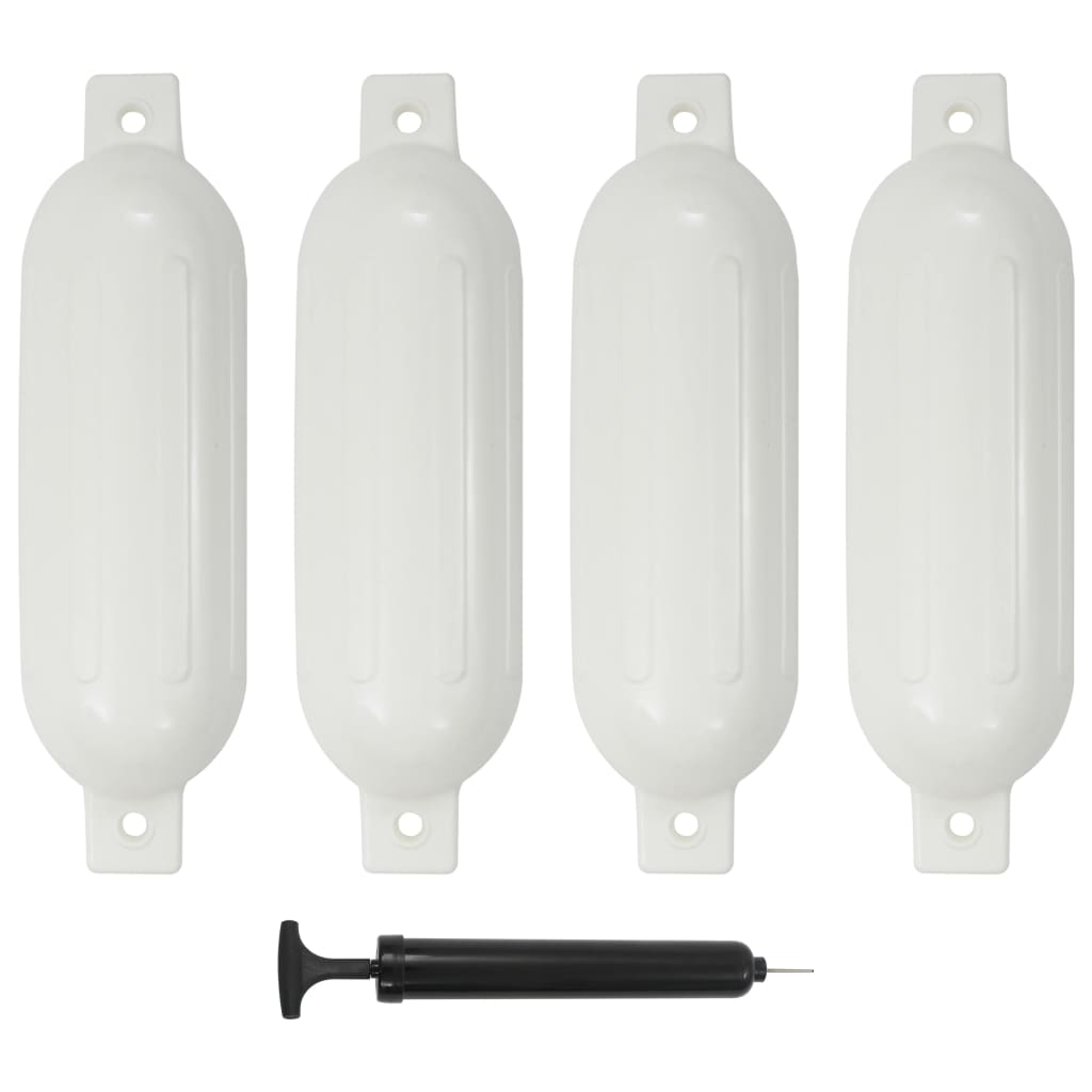 Bootsfender Weiß PVC 51x14cm 4er-Pack