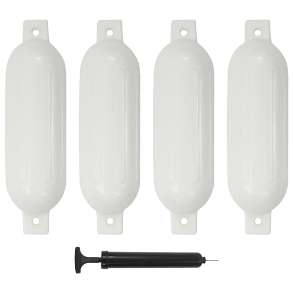Bootsfender Weiß PVC 51x14cm 4er-Pack