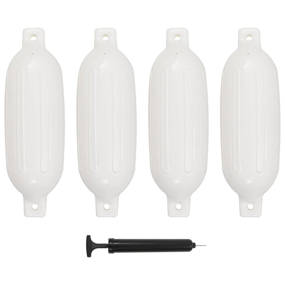 Bootsfender - 4er-Set, Weiß, PVC, 58,5x16,5 cm