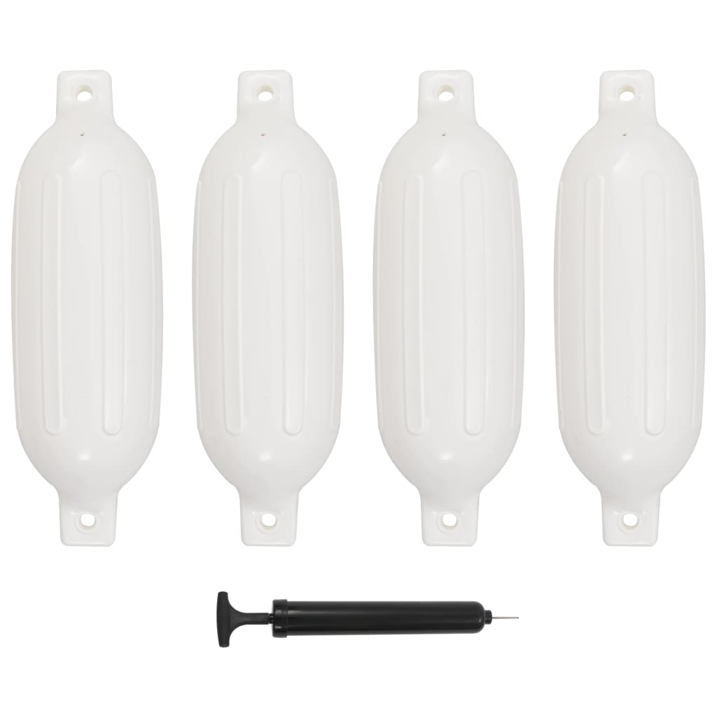 Bootsfender - 4er-Set, Weiß, PVC, 58,5x16,5 cm