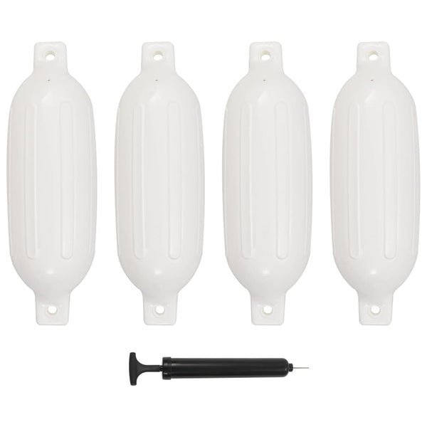 Bootsfender - 4er-Set, Weiß, PVC, 58,5x16,5 cm