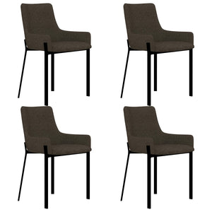 vidaXL Dining Chairs 4 pcs Brown Fabric
