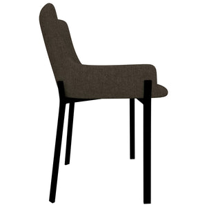 vidaXL Dining Chairs 4 pcs Brown Fabric