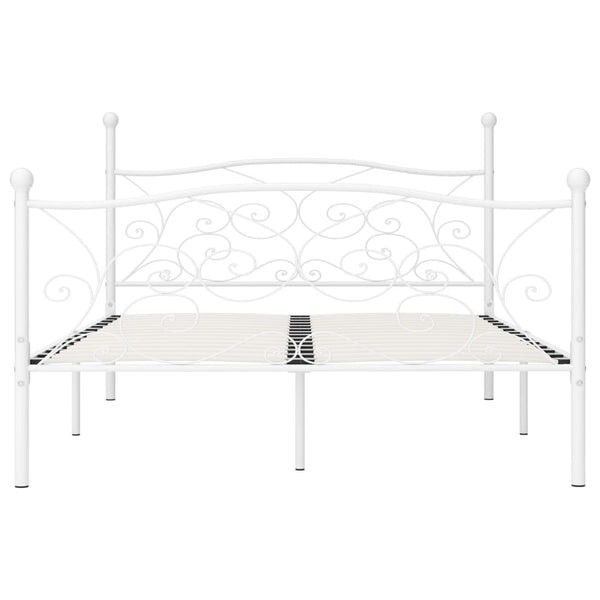 Bettgestell mit Lattenrost Weiß Metall 120×200 cm