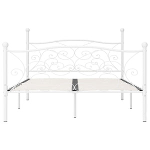 Bettgestell mit Lattenrost Weiß Metall 140 × 200 cm