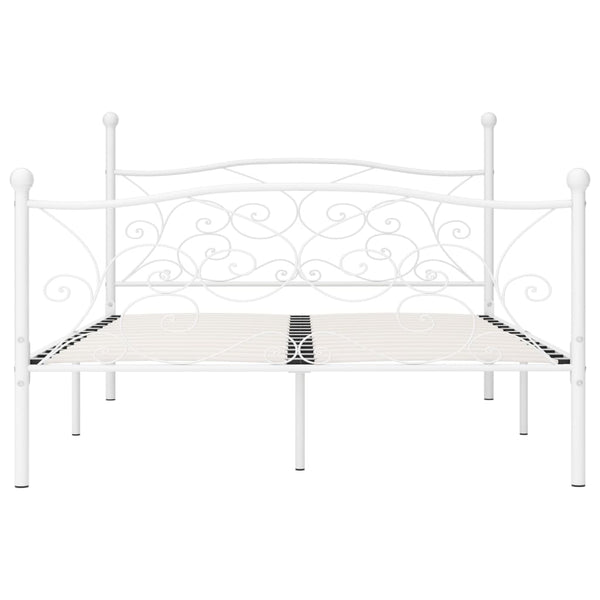 Bettgestell mit Lattenrost Weiß Metall 140 × 200 cm