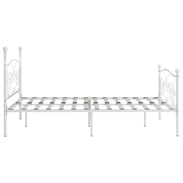 Bettgestell mit Lattenrost Weiß Metall 180 × 200 cm
