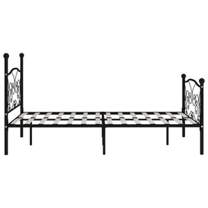 Bettgestell mit Lattenrost Schwarz Metall 160 × 200 cm