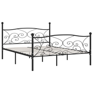 Bettgestell mit Lattenrost Schwarz Metall 200 × 200 cm