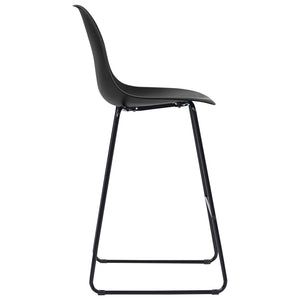 vidaXL Bar Stools 6 pcs Black Plastic