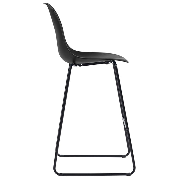 vidaXL Bar Stools 6 pcs Black Plastic