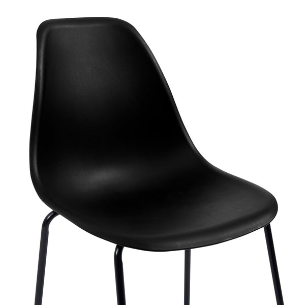 vidaXL Bar Stools 6 pcs Black Plastic