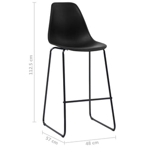 vidaXL Bar Stools 6 pcs Black Plastic