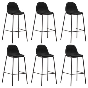 vidaXL Tabourets de bar 6 pcs Noir Tissu