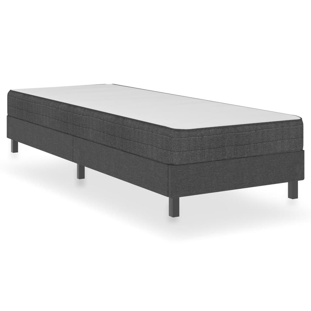 vidaXL Box Spring Bed Frame Grey Fabric 100x200 cm