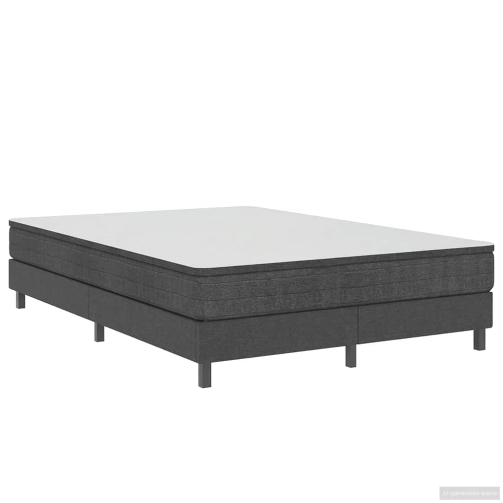 vidaXL Box Spring Bed Frame Grey Fabric 140x200 cm