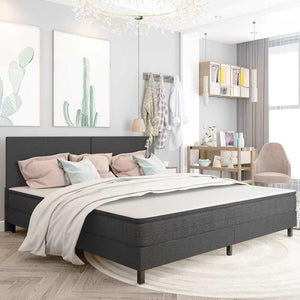 Boxspring-Bettgestell Grau Stoff 200x200 cm