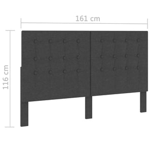Kopfteil Getuftet Dunkelgrau Stoff 160 x 200 cm