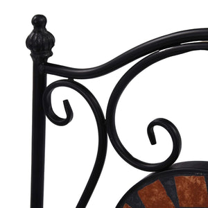 3-tlg. Bistro-Set Mosaik Keramik Terrakotta