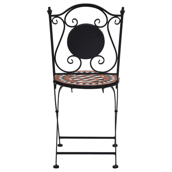 3-tlg. Bistro-Set Mosaik Keramik Terrakotta