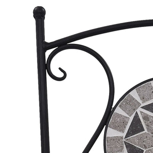 3-tlg. Bistro-Set Mosaik Keramik Grau