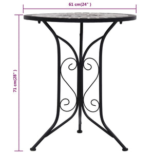3-tlg. Bistro-Set Mosaik Keramik Grau
