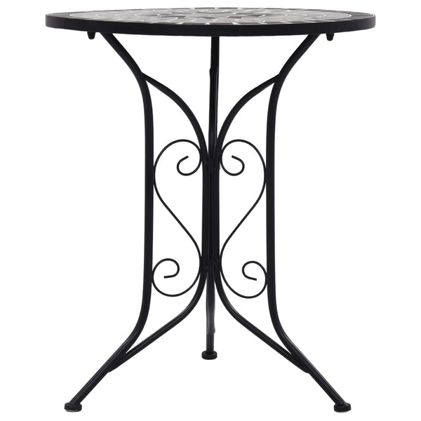 3-tlg. Bistro-Set Mosaik Keramik Grau