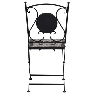 3-tlg. Bistro-Set Mosaik Keramik Grau