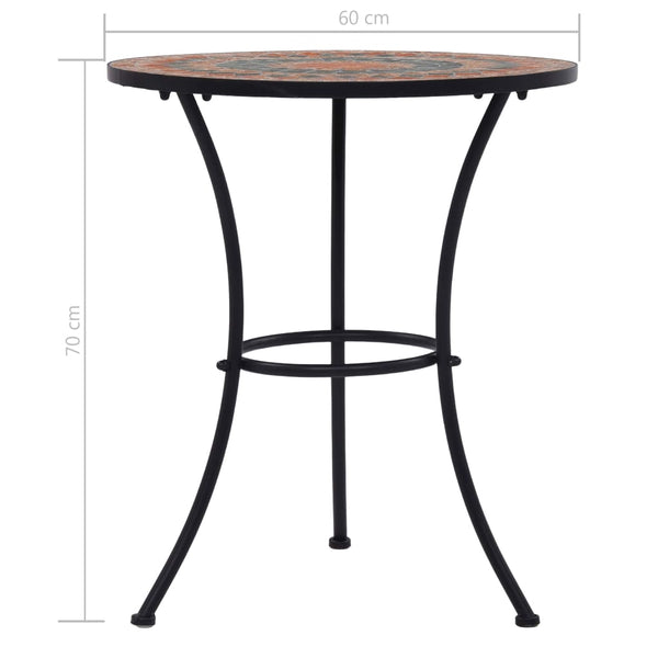 3-tlg. Bistro-Set Mosaik Keramik Orange / Grau