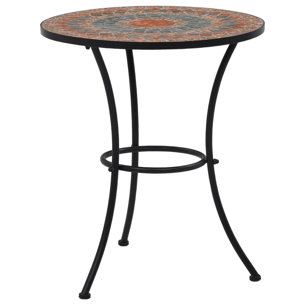 vidaXL Ensemble de bistro 3 pièces Mosaïque Céramique Orange / Gris