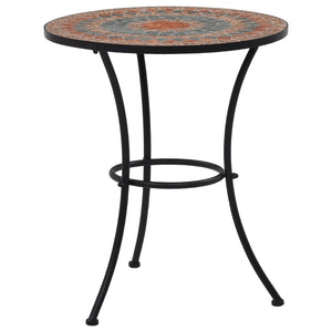 3-tlg. Bistro-Set Mosaik Keramik Orange / Grau