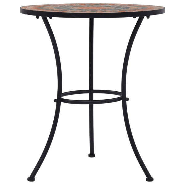 3-tlg. Bistro-Set Mosaik Keramik Orange / Grau