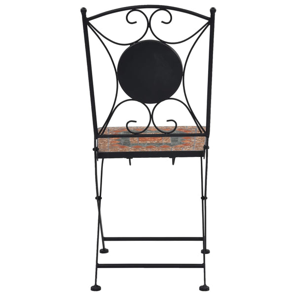 3-tlg. Bistro-Set Mosaik Keramik Orange / Grau