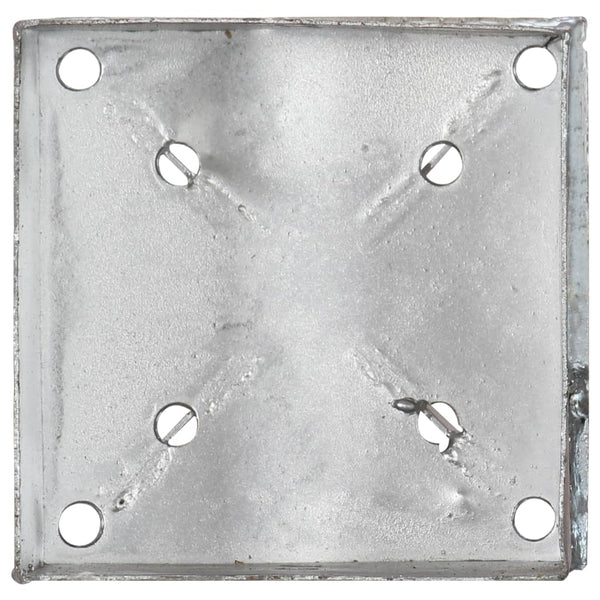 Erdspieße 2 Stk. Silbern 14×14×91 cm Verzinkter Stahl
