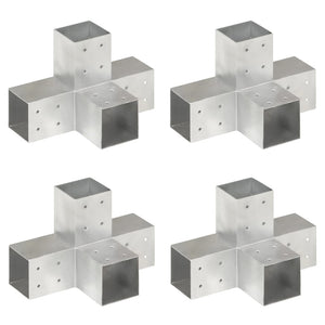 Pfostenverbinder 4 Stk. X-Form Verzinktes Metall 81 x 81 mm
